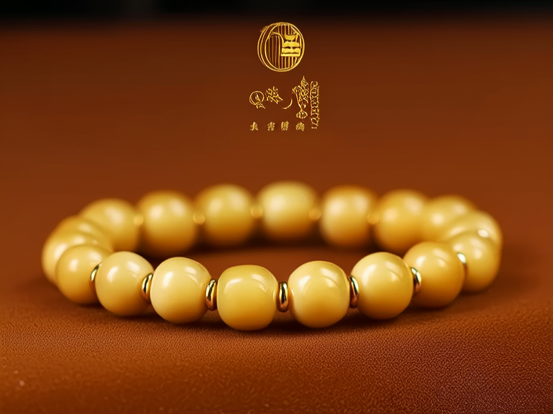 黄金桶珠手链图片