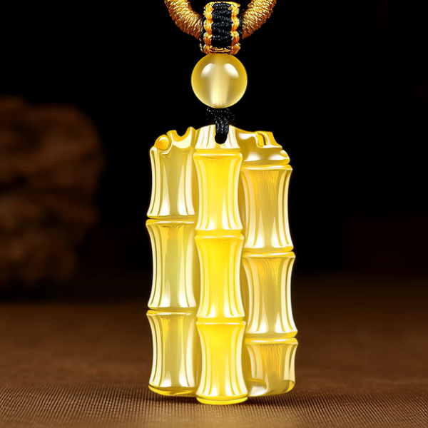 黄金竹子吊坠图片大全