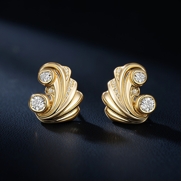 黄金钻石耳环图片大全